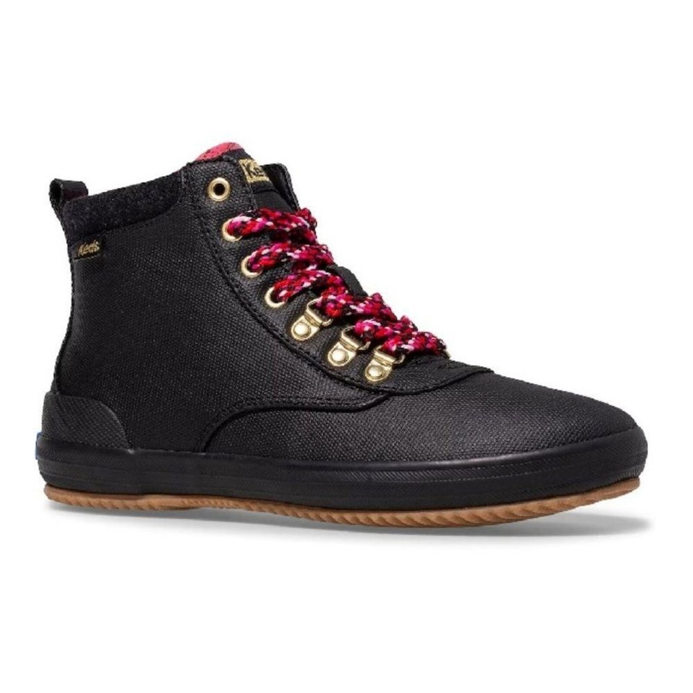 NEW KEDS‎ WOMEN'S SCOUT BOOT lll WATER RESISTANT CANVAS W/WOOL BLACK 5W
